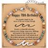 TONY & SANDY Friend Gifts for Women, Unique Valentine’s Day Gifts for Her, Sister Gifts from Sister, Wave Bracelet, Christmas Birthday Gifts for Women, Bestie Friendship Bracelets(Happy 70th)