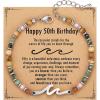 TONY & SANDY Friend Gifts for Women, Unique Valentine’s Day Gifts for Her, Sister Gifts from Sister, Wave Bracelet, Christmas Birthday Gifts for Women, Bestie Friendship Bracelets(Happy 50th)
