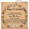 TONY & SANDY Friend Gifts for Women, Unique Valentine’s Day Gifts for Her, Sister Gifts from Sister, Wave Bracelet, Christmas Birthday Gifts for Women, Bestie Friendship Bracelets(Happy 21st)