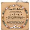TONY & SANDY Friend Gifts for Women, Unique Valentine’s Day Gifts for Her, Sister Gifts from Sister, Wave Bracelet, Christmas Birthday Gifts for Women, Bestie Friendship Bracelets(Happy 60th)