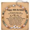 TONY & SANDY Friend Gifts for Women, Unique Valentine’s Day Gifts for Her, Sister Gifts from Sister, Wave Bracelet, Christmas Birthday Gifts for Women, Bestie Friendship Bracelets(Happy 40th)