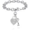 TONY & SANDY Initial Charm Bracelets for Girls Women Stainless Steel A-Z Bracelet Personalized Gifts Birthday Graduation Easter Christmas Stocking Stuffers for Teens Girls Women Jewelry(Z)