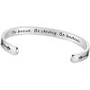 TONY & SANDY Inspirational Bracelets for Women Teen Girls Personalized Gifts for Daughter Granddaughter Mom Sister Friends Stainless Steel Engraved Cuff Birthday Easter Christmas(A – Be brave be strong be badass)