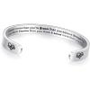 TONY & SANDY Inspirational Bracelets for Women Teen Girls Personalized Gifts for Daughter Granddaughter Mom Sister Friends Stainless Steel Engraved Cuff Birthday Easter Christmas(A – Always remember you’re braver than you believe stronger than … loved more than you know)