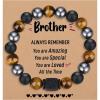 TONY & SANDY Natural Stone Bracelets for Men, Boys, Son, Grandson, Nephew, Boyfriend, Dad, Step Dad – Birthday Christmas Easter Gifts for Teens Boys Him Men Adults(To My Brother)