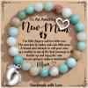 TONY & SANDY New Mom Christmas Gifts, Bead Bracelets for First Time Mom Gifts on Mother’s Day, Birthday, Stocking Stuffers(A – New Mom – Amazonite)