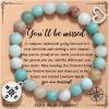 TONY & SANDY Retirement Gifts for Women Compass Bracelet Coworkers Farewell Leaving Goodbye Moving Going Away Gifts for Coworkers Women Friends Teacher Employee(You’ll be missed – Amazonite)