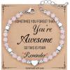 TONY & SANDY Tiny Beaded Bracelets for Women, Sometimes You Forget You’re Awesome Gift, Unique Stocking Stuffers for Women, Mom, Daughter, Wife, Coworker, Best Friend, Bestie, Granddaughter(Rose Quartz)