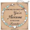 TONY & SANDY Tiny Beaded Bracelets for Women, Sometimes You Forget You’re Awesome Gift, Unique Stocking Stuffers for Women, Mom, Daughter, Wife, Coworker, Best Friend, Bestie, Granddaughter(Amazonite)