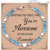 TONY & SANDY Tiny Beaded Bracelets for Women, Sometimes You Forget You’re Awesome Gift, Unique Stocking Stuffers for Women, Mom, Daughter, Wife, Coworker, Best Friend, Bestie, Granddaughter(Turquoise)