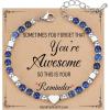 TONY & SANDY Tiny Beaded Bracelets for Women, Sometimes You Forget You’re Awesome Gift, Unique Stocking Stuffers for Women, Mom, Daughter, Wife, Coworker, Best Friend, Bestie, Granddaughter(Lapis Lazuli)