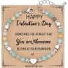 TONY & SANDY Tiny Beaded Bracelets for Women, Sometimes You Forget You’re Awesome Gift, Unique Stocking Stuffers for Women, Mom, Daughter, Wife, Coworker, Best Friend, Bestie, Granddaughter(Valentine’s Gift – Amazonite)