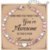 TONY & SANDY Tiny Beaded Bracelets for Women, Sometimes You Forget You’re Awesome Gift, Unique Stocking Stuffers for Women, Mom, Daughter, Wife, Coworker, Best Friend, Bestie, Granddaughter(Pink Zebra Jasper)