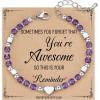 TONY & SANDY Tiny Beaded Bracelets for Women, Sometimes You Forget You’re Awesome Gift, Unique Stocking Stuffers for Women, Mom, Daughter, Wife, Coworker, Best Friend, Bestie, Granddaughter(Amethyst)