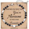 TONY & SANDY Tiny Beaded Bracelets for Women, Sometimes You Forget You’re Awesome Gift, Unique Stocking Stuffers for Women, Mom, Daughter, Wife, Coworker, Best Friend, Bestie, Granddaughter(Black Onyx)