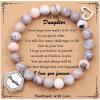 TONY & SANDY Unique Christmas Stocking Stuffers for Women, Mom, Daughter, Wife, Friends, Sister, Aunt – Beaded Bracelets Women Teen Girls Gifts Jewelry on Birthday Graduation Easter(Daughter)