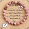 TONY & SANDY Unique Christmas Stocking Stuffers for Women, Mom, Daughter, Wife, Friends, Sister, Aunt – Beaded Bracelets Women Teen Girls Gifts Jewelry on Birthday Graduation Easter(New Mom)
