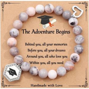 TONY & SANDY 2024 Graduation Gifts for Her Inspirational Bracelet Graduation Gifts for Girls High School Middle College Graduate – With Graduation Box and Meaningful Cards(Beaded bracelet)