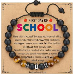 TONY & SANDY 2026 Graduation Gifts for Him, High School College Graduation Gifts for Men Cross Bracelet Son Grandson Nephew, With Grad Cap Box and Meaningful Cards(Back to School)