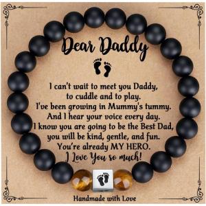 TONY & SANDY Christmas Stocking Stuffers for New Dad, First Time Dad Gifts, Daddy to be Bracelet, New Daddy Gifts for Men on Father’s Birthday Valentines(Dad to be)
