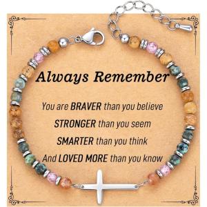 TONY & SANDY Christmas Stocking Stuffers for Women, Christian Gifts for Women Cross Bracelet, Confirmation Baptism Easter Gift, Unique Gifts for Women Birthday Valentines(Always Remember)
