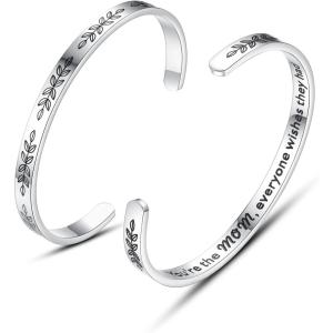 TONY & SANDY Cuff Bracelets for Women Teen Girls Best Friend Sister Mom Daughter Granddaughter Easter Birthday Mother’s Day Christmas Stocking Stuffers for Teen Girls Women Jewelry(1 – Mom Gifts – You’re the mom  everyone wish they had)