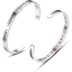 TONY & SANDY Cuff Bracelets for Women Teen Girls Best Friend Sister Mom Daughter Granddaughter Easter Birthday Mother’s Day Christmas Stocking Stuffers for Teen Girls Women Jewelry(1 – A wise woman once said “ F@ck this sh@t” she lived happily ever after)
