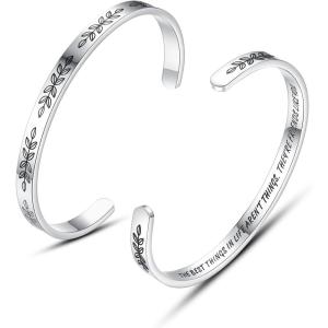 TONY & SANDY Cuff Bracelets for Women Teen Girls Best Friend Sister Mom Daughter Granddaughter Easter Birthday Mother’s Day Christmas Stocking Stuffers for Teen Girls Women Jewelry(0 – Friend Gifts – The best things in life aren’t things. They’re friends like you)