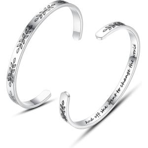 TONY & SANDY Cuff Bracelets for Women Teen Girls Best Friend Sister Mom Daughter Granddaughter Easter Birthday Mother’s Day Christmas Stocking Stuffers for Teen Girls Women Jewelry(1 – Graduation gifts – And off she went to change the world)