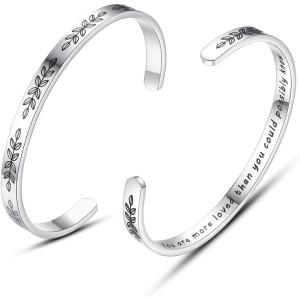 TONY & SANDY Cuff Bracelets for Women Teen Girls Best Friend Sister Mom Daughter Granddaughter Easter Birthday Mother’s Day Christmas Stocking Stuffers for Teen Girls Women Jewelry(1 – Daughter Gifts – You are more loved than you could possibly know)