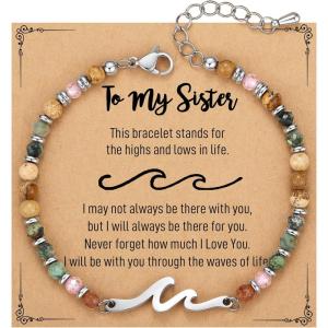 TONY & SANDY Friend Gifts for Women, Unique Valentine’s Day Gifts for Her, Sister Gifts from Sister, Wave Bracelet, Christmas Birthday Gifts for Women, Bestie Friendship Bracelets(Sister)