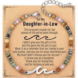TONY & SANDY Friend Gifts for Women, Unique Valentine’s Day Gifts for Her, Sister Gifts from Sister, Wave Bracelet, Christmas Birthday Gifts for Women, Bestie Friendship Bracelets(Daughter in Law)
