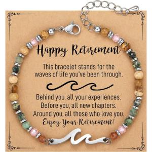 TONY & SANDY Friend Gifts for Women, Unique Valentine’s Day Gifts for Her, Sister Gifts from Sister, Wave Bracelet, Christmas Birthday Gifts for Women, Bestie Friendship Bracelets(Retirement)