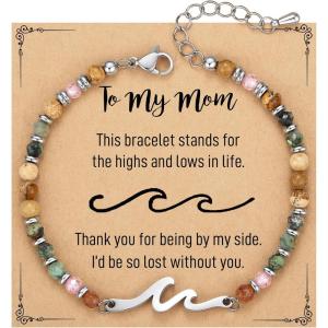 TONY & SANDY Friend Gifts for Women, Unique Valentine’s Day Gifts for Her, Sister Gifts from Sister, Wave Bracelet, Christmas Birthday Gifts for Women, Bestie Friendship Bracelets(Mom)