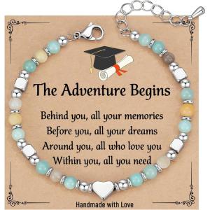 TONY & SANDY Graduation Gifts for Her, Graduation Bracelets for Women Girls Middle High School College Graduates(Amazonite)