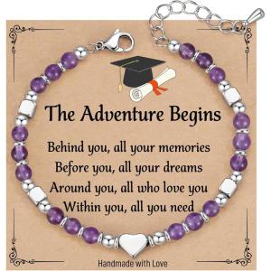 TONY & SANDY Graduation Gifts for Her, Graduation Bracelets for Women Girls Middle High School College Graduates(Amethyst)