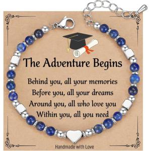 TONY & SANDY Graduation Gifts for Her, Graduation Bracelets for Women Girls Middle High School College Graduates(Lapis Lazuli)