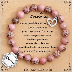 TONY & SANDY Unique Christmas Stocking Stuffers for Women, Mom, Daughter, Wife, Friends, Sister, Aunt – Beaded Bracelets Women Teen Girls Gifts Jewelry on Birthday Graduation Easter(Grandma)