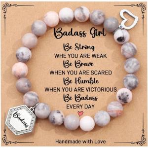 TONY & SANDY Unique Christmas Stocking Stuffers for Women, Mom, Daughter, Wife, Friends, Sister, Aunt – Beaded Bracelets Women Teen Girls Gifts Jewelry on Birthday Graduation Easter(Badass)