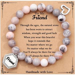 TONY & SANDY Unique Christmas Stocking Stuffers for Women, Mom, Daughter, Wife, Friends, Sister, Aunt – Beaded Bracelets Women Teen Girls Gifts Jewelry on Birthday Graduation Easter(A – Friend)