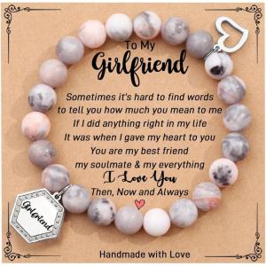 TONY & SANDY Unique Christmas Stocking Stuffers for Women, Mom, Daughter, Wife, Friends, Sister, Aunt – Beaded Bracelets Women Teen Girls Gifts Jewelry on Birthday Graduation Easter(Girlfriend)