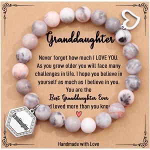 TONY & SANDY Unique Christmas Stocking Stuffers for Women, Mom, Daughter, Wife, Friends, Sister, Aunt – Beaded Bracelets Women Teen Girls Gifts Jewelry on Birthday Graduation Easter(Granddaughter)
