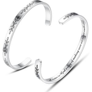 TONY & SANDY Cuff Bracelets for Women Teen Girls Best Friend Sister Mom Daughter Granddaughter Easter Birthday Mother’s Day Christmas Stocking Stuffers for Teen Girls Women Jewelry(1 – Sister Gifts – A sister is god’s way of making sure we never walk alone)