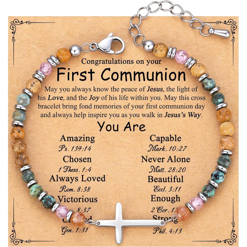 imageTONY ampamp SANDY Christian Cross Bracelet for Women Valentines Day Gifts for Her Confirmation Baptism Easter Gifts Unique Gift for Friends Daughter Mom Sister in Christ Birthday ChristmasFirst Communion
