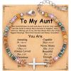 TONY & SANDY Christian Cross Bracelet for Women, Valentine’s Day Gifts for Her, Confirmation Baptism Easter Gifts, Unique Gift for Friends Daughter Mom Sister in Christ Birthday Christmas(Aunt)
