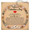 TONY & SANDY Friend Gifts for Women, Unique Valentine’s Day Gifts for Her, Sister Gifts from Sister, Wave Bracelet, Christmas Birthday Gifts for Women, Bestie Friendship Bracelets(Happy Valentine’s Day)