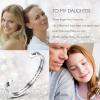 TONY & SANDY Inspirational Bracelets for Women Teen Girls Personalized Gifts for Daughter Granddaughter Mom Sister Friends Stainless Steel Engraved Cuff Birthday Easter Christmas(A – Daughter Gifts – Never forget that I love you…Be the woman I know you can be.)
