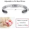 TONY & SANDY Inspirational Bracelets for Women Teen Girls Personalized Gifts for Daughter Granddaughter Mom Sister Friends Stainless Steel Engraved Cuff Birthday Easter Christmas(A – Sun & Moon – Believe in you like i do)