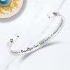 TONY & SANDY Inspirational Bracelets for Women Teen Girls Personalized Gifts for Daughter Granddaughter Mom Sister Friends Stainless Steel Engraved Cuff Birthday Easter Christmas(A – Keep shining beautiful one the world needs your light)