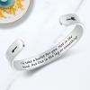 TONY & SANDY Inspirational Bracelets for Women Teen Girls Personalized Gifts for Daughter Granddaughter Mom Sister Friends Stainless Steel Engraved Cuff Birthday Easter Christmas(I’d take a bullet for you not in the head but like in the leg or something)